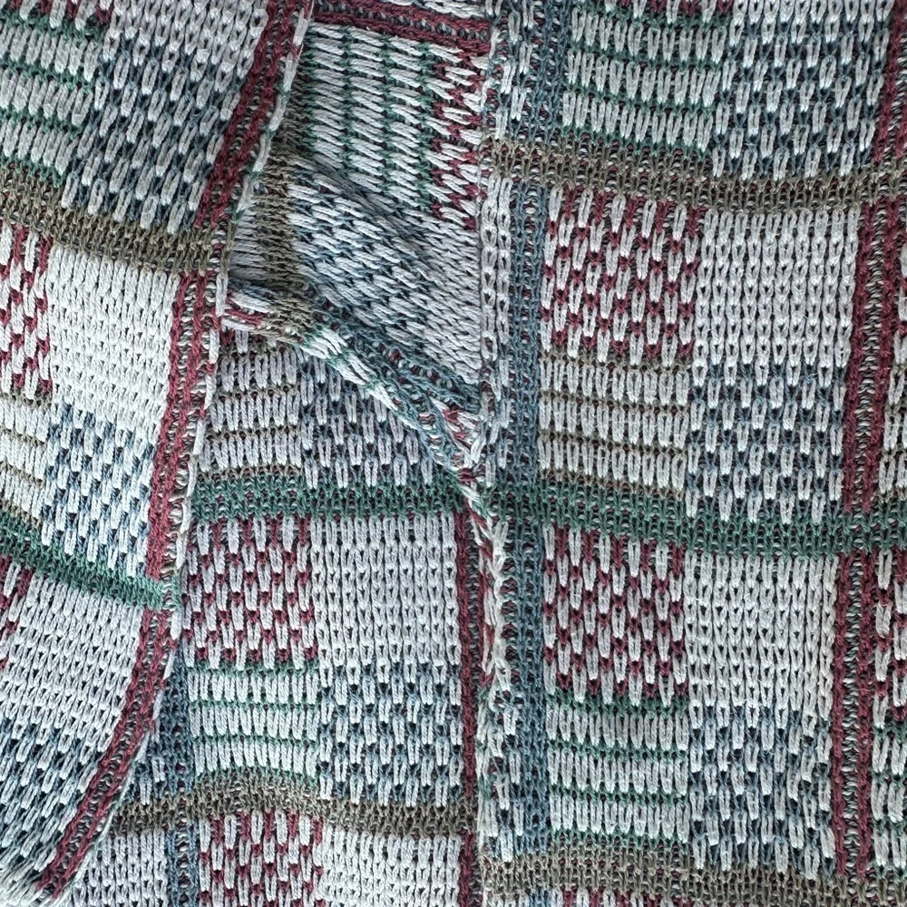 80s 90s Royal Knight preppy geometric pastel sweater men's size M - Picture 6 of 7